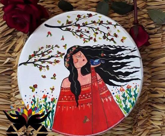 عکس نقاشی فانتزی روی سفال
