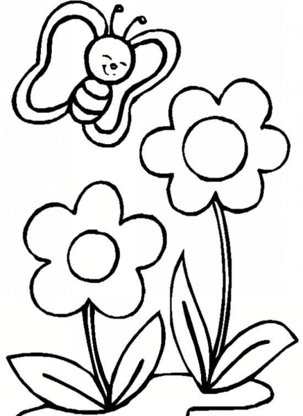 عکس نقاشی گل حاشیه کودکانه