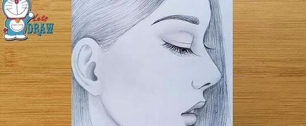 عکس نقاشی دخترانه نیمرخ