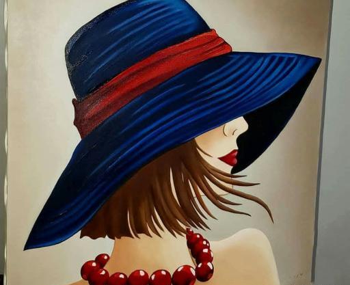عکس نقاشی طرح فانتزی روی بوم دخترانه عروسکی