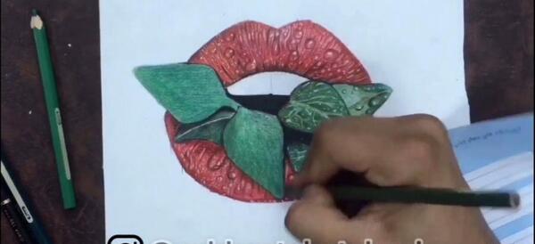 عکس نقاشی فانتزی لب