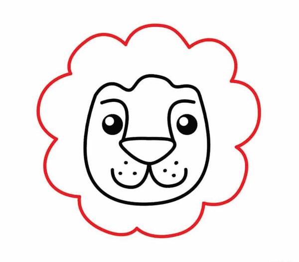 عکس نقاشی صورت شیر ساده