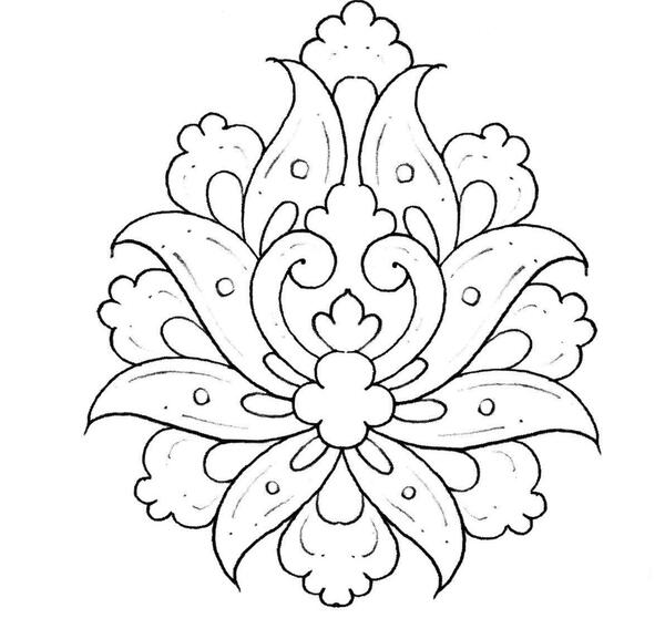 عکس نقاشی گل شاه عباسی