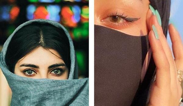 ژست عکس سلفی با روسری