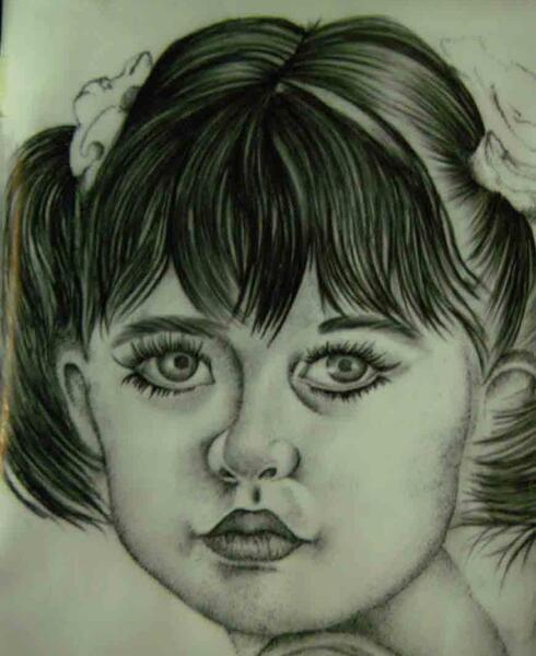 عکس نقاشی سیاه قلم نقطه ای