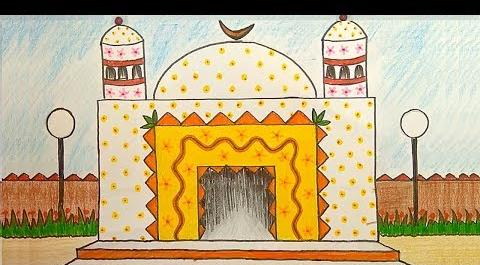 عکس نقاشی کودکانه مسجد