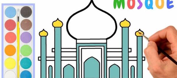 عکس نقاشی کودکانه مسجد