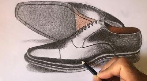عکس نقاشی سیاه قلم کفش
