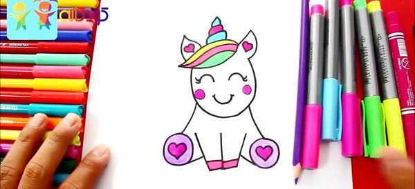 عکس نقاشی فانتزی تک شاخ آسان