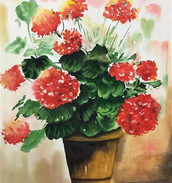 عکس نقاشی گل شمعدانی