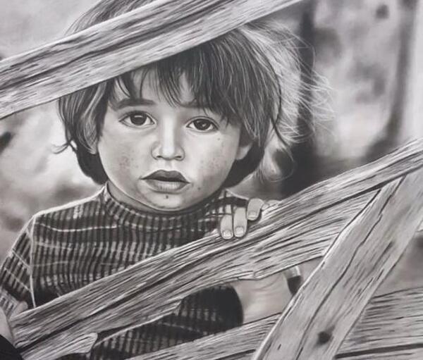 عکس نقاشی سیاه قلم خیابان