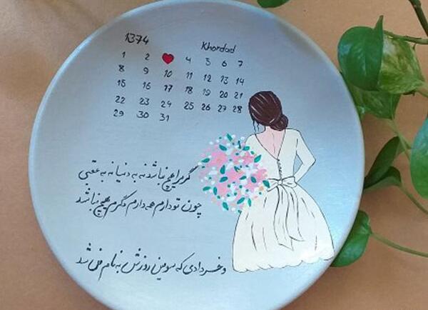 عکس نقاشی روی سفال طرح تولد