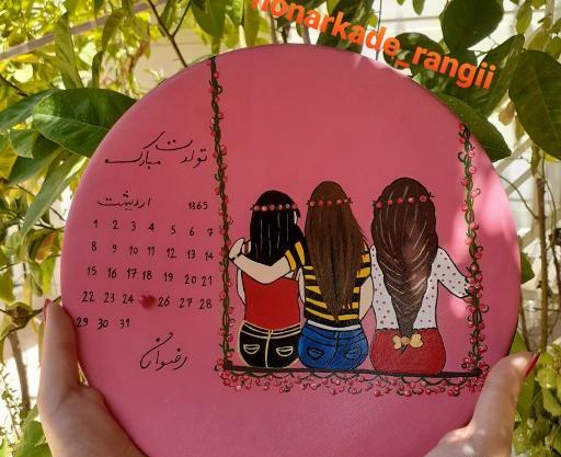 عکس نقاشی روی سفال طرح تولد