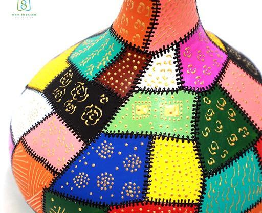 عکس نقاشی روی سفال طرح چهل تکه