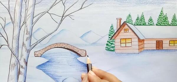 عکس مدل نقاشی با مداد رنگی برای کودک