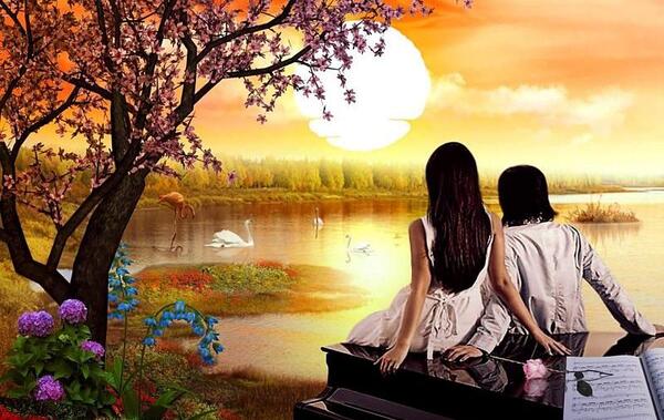 عکس نقاشی دونفره عاشقانه