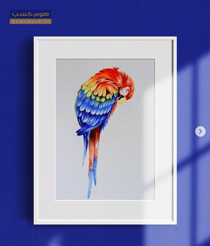 عکس طرح نقاشی طوطی ساده