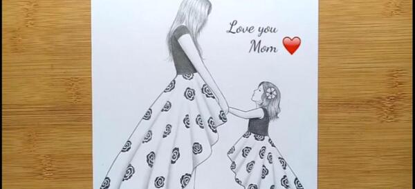 عکس نقاشی ساده و زیبا با مداد رنگی