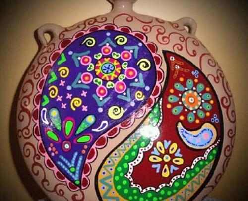عکس نقاشی و طرح روی سفال