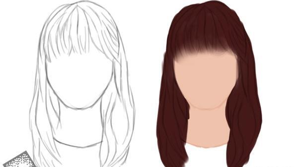 عکس نقاشی دخترانه مو چتری