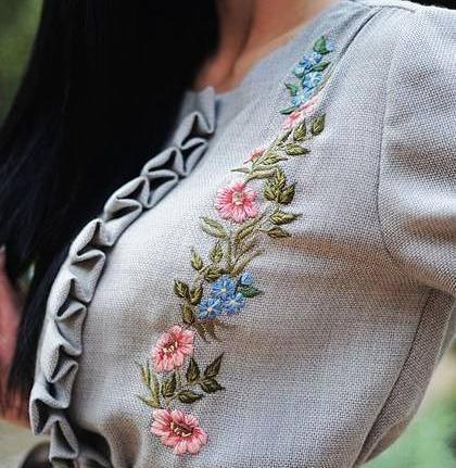 عکس مانتوی گلدوزی شده