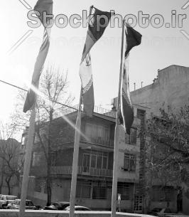 عکس پرچم ایران سیاه سفید
