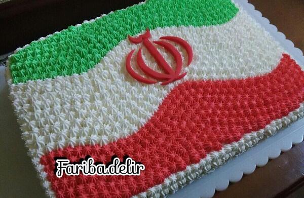 عکس پرچم ایران روی کیک