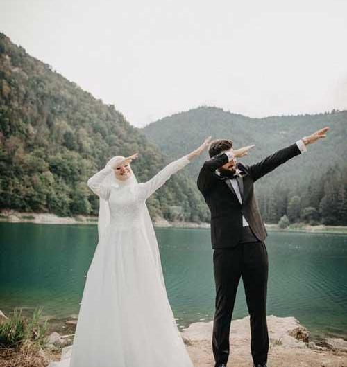 عکس ژست آتلیه ای عروس و داماد