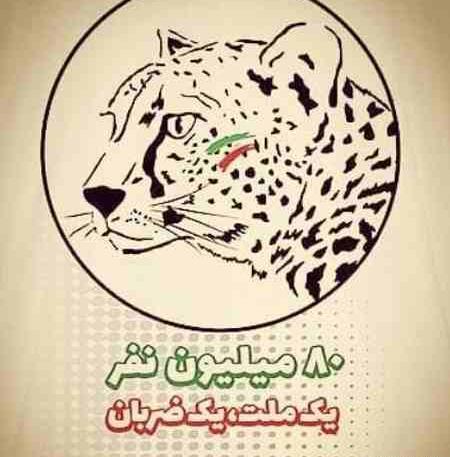 عکس پرچم ایران با یوزپلنگ