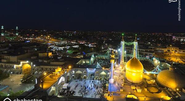 عکس حرم حضرت معصومه در شب میلاد