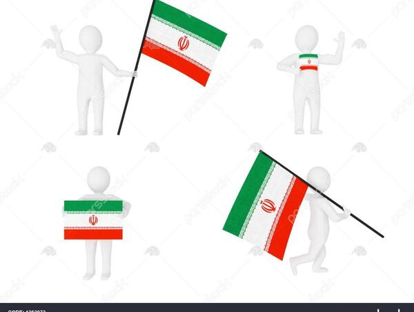 عکس پرچم ایران با چوب
