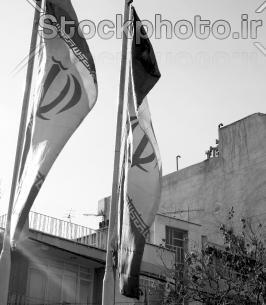 عکس پرچم ایران سیاه و سفید