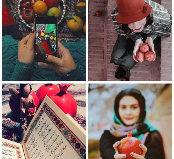 عکس ژست عکاسی دونفره شب یلدا
