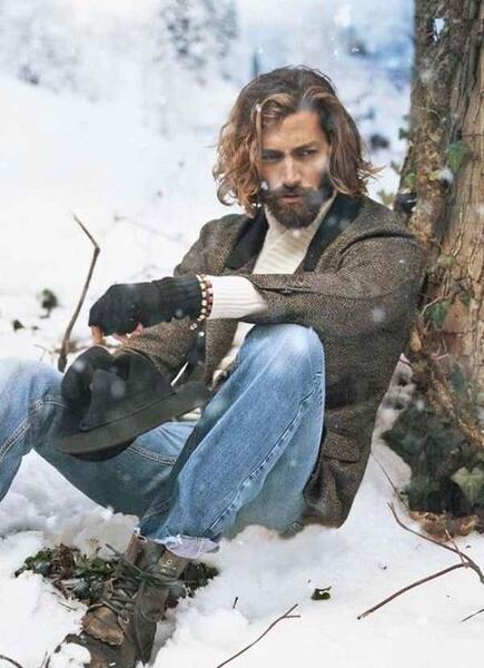 ژست عکس پسرانه در برف