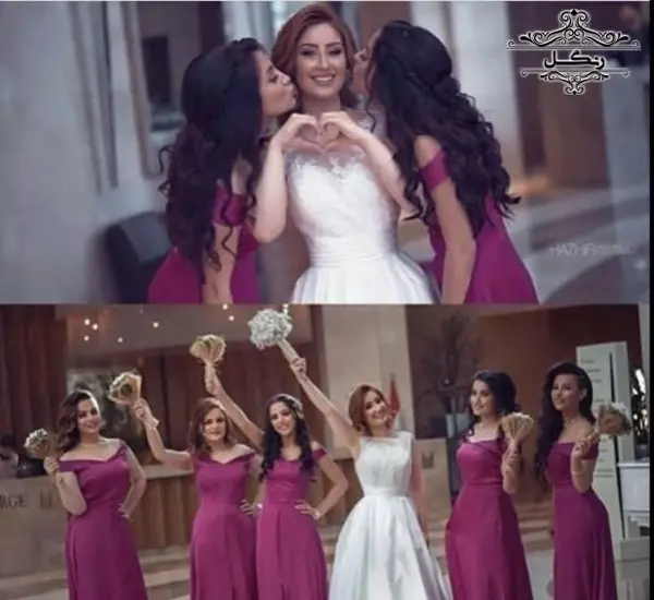 ژست عکس عروس داماد با ساقدوش