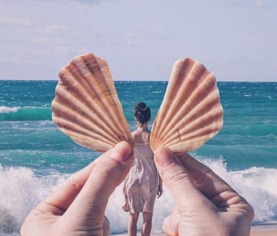 ژست عکس کنار دریا دخترانه