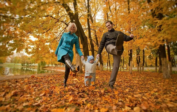 ژست عکس پاییزی سه نفره