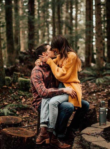 عکس ژست عکاسی پاییز دونفره