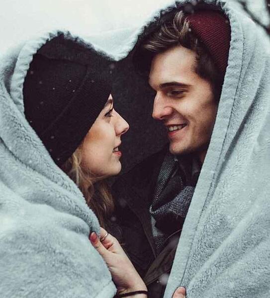 ژست عکس دونفره زمستانه