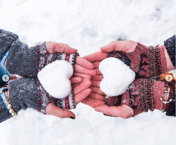 عکس ژست عکاسی زمستانی دونفره