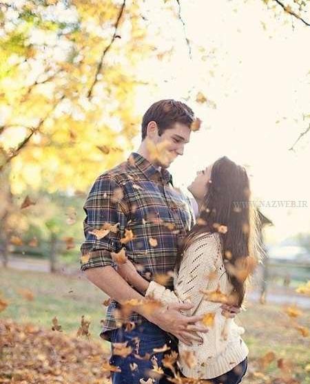 ژست عکس دونفره پاییز