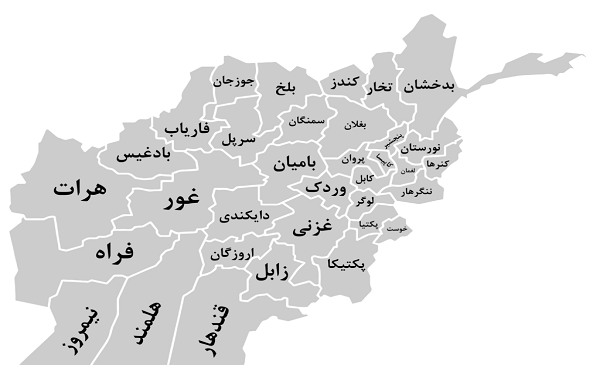 عکس و تصویر نقشه افغانستان