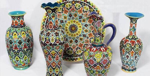 عکس ظروف مینا کاری شده