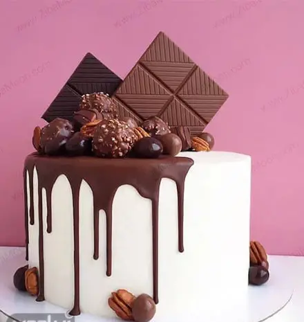 عکس کیک تولد کاکائویی دخترانه