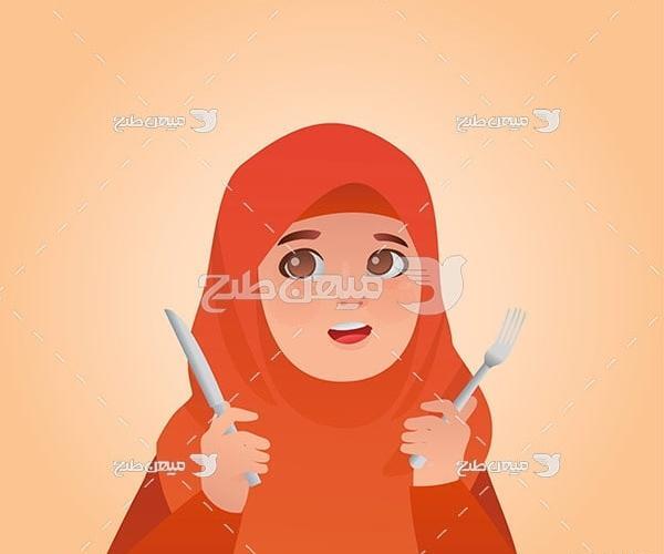 عکس دانلود وکتور غذا خوردن