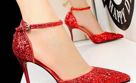 عکس کفش پاشنه بلند نارنجی
