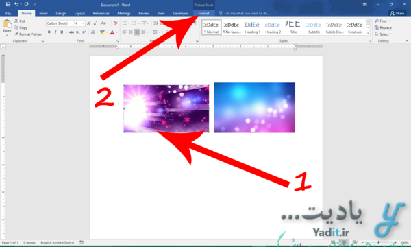 گذاشتن عکس بک گراند ورد