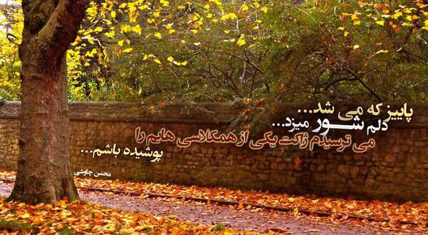 عکس نوشته پاییز بدون پدر