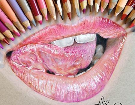 عکس نقاشی فانتزی لب