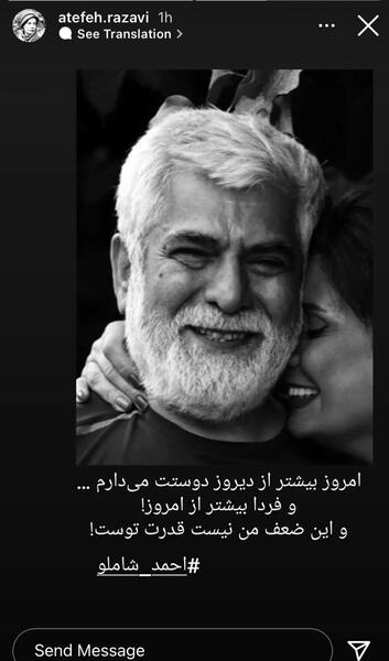 عکس اینستاگرام عاطفه رضوی